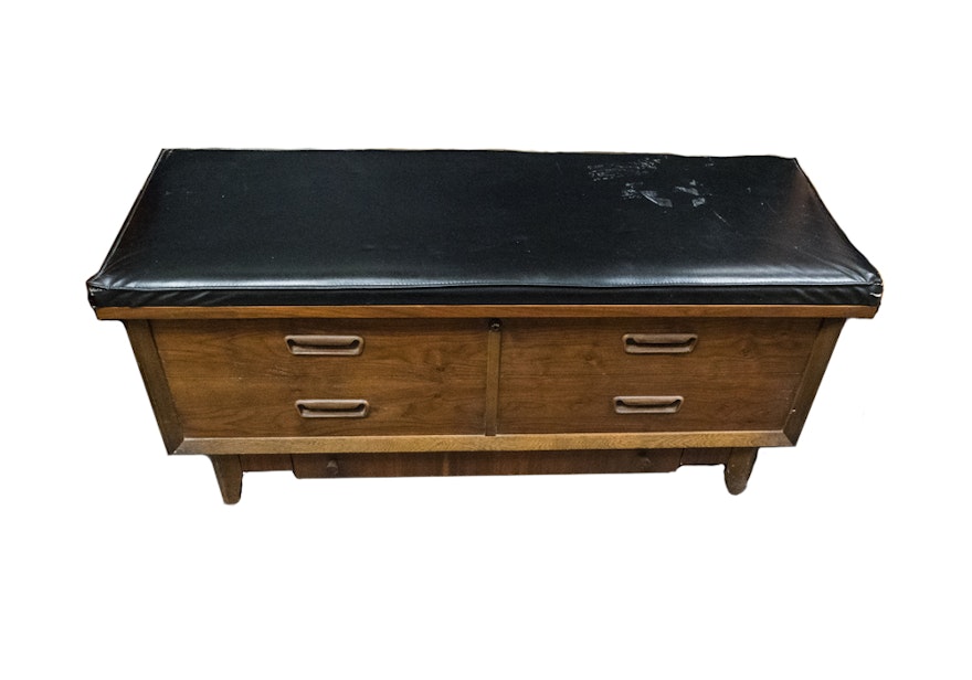 mid century modern lane furniture walnut cedar chest : ebth