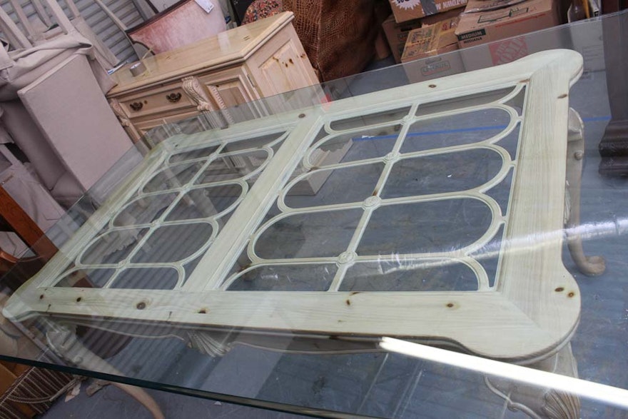 White Pine Glass Dining Table | EBTH