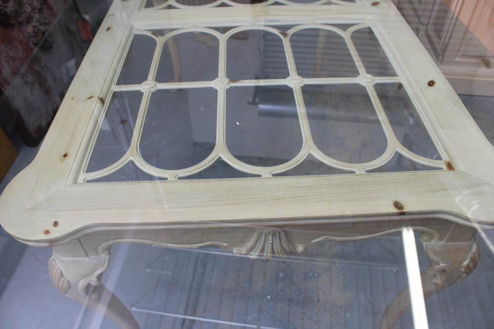 White Pine Glass Dining Table | EBTH