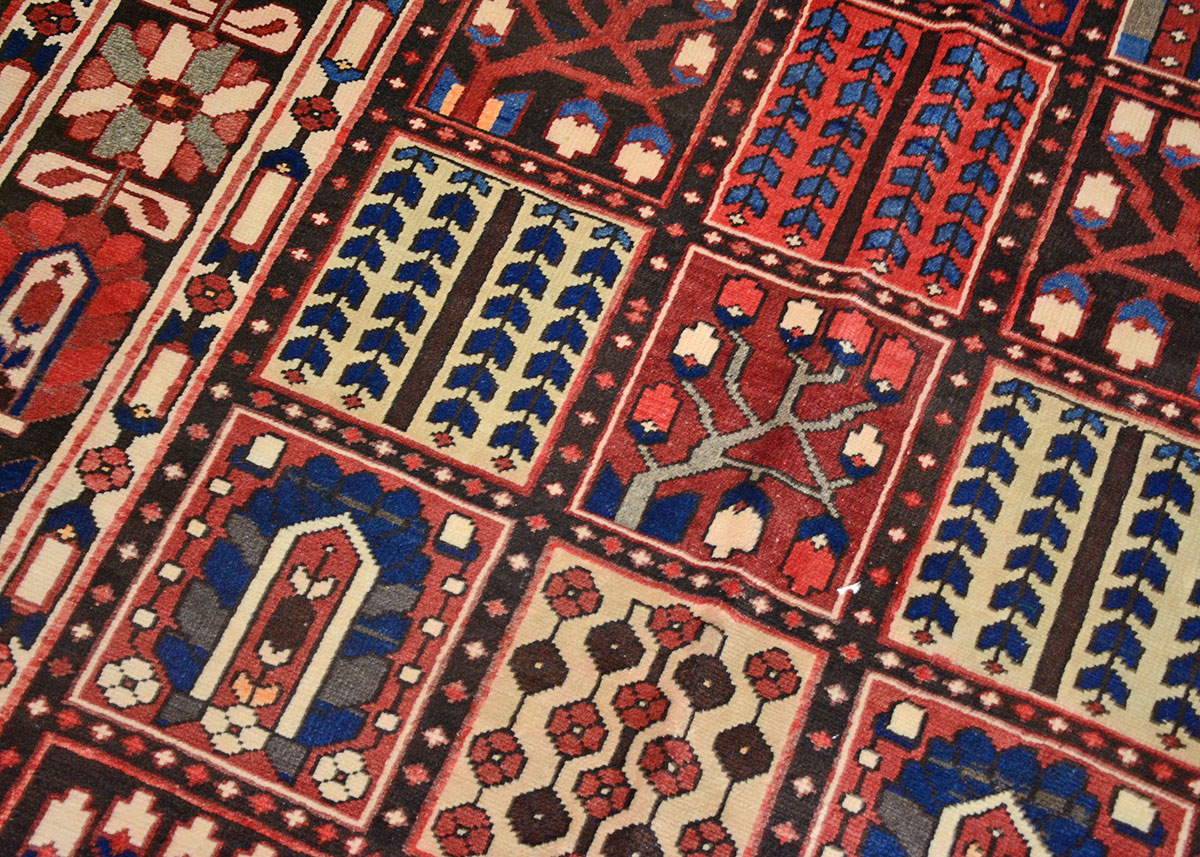 Antique Handmade Bakhtiari Iranian Rug EBTH