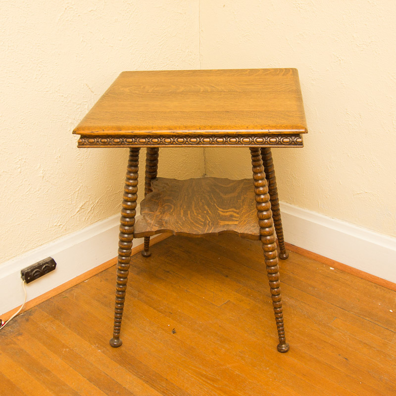 Vintage Tiger Oak Side Table EBTH