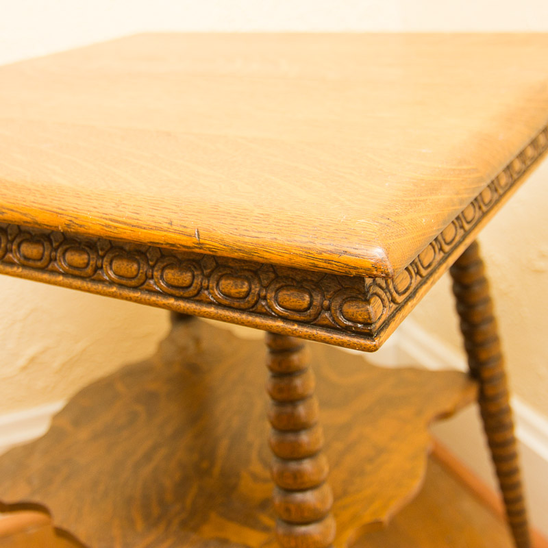 Vintage Tiger Oak Side Table EBTH