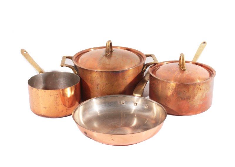 Set of Copper Pots and Pans EBTH