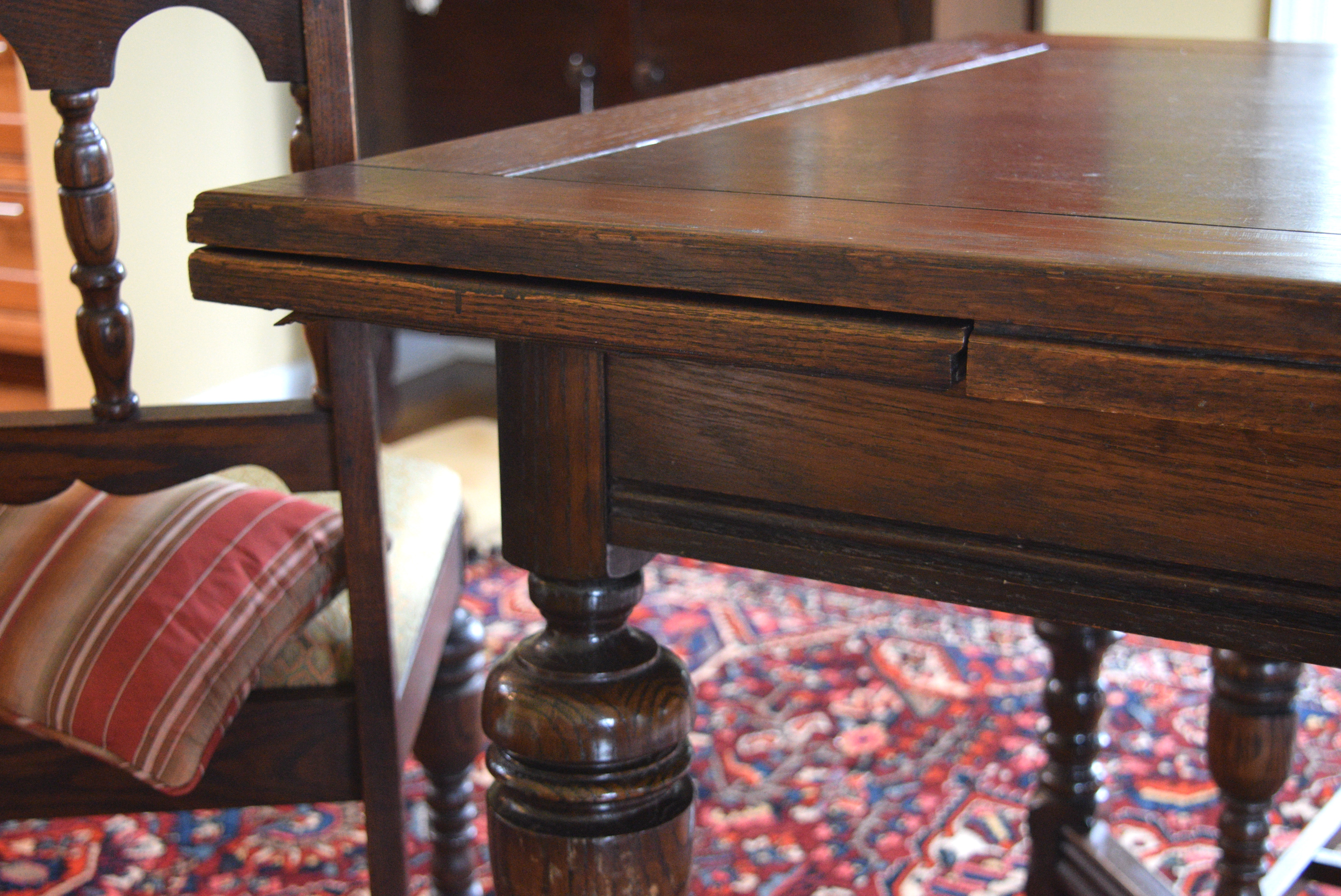 Jacobean Oak Dining Table and Chairs EBTH