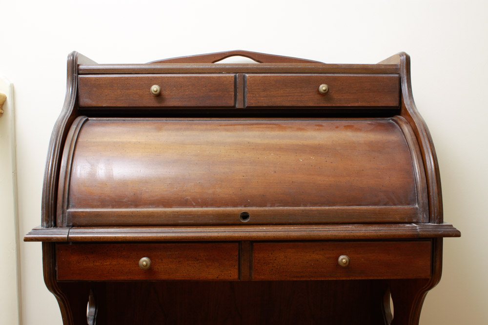 National Mt. Airy Cherry Secretary Roll Top Desk EBTH