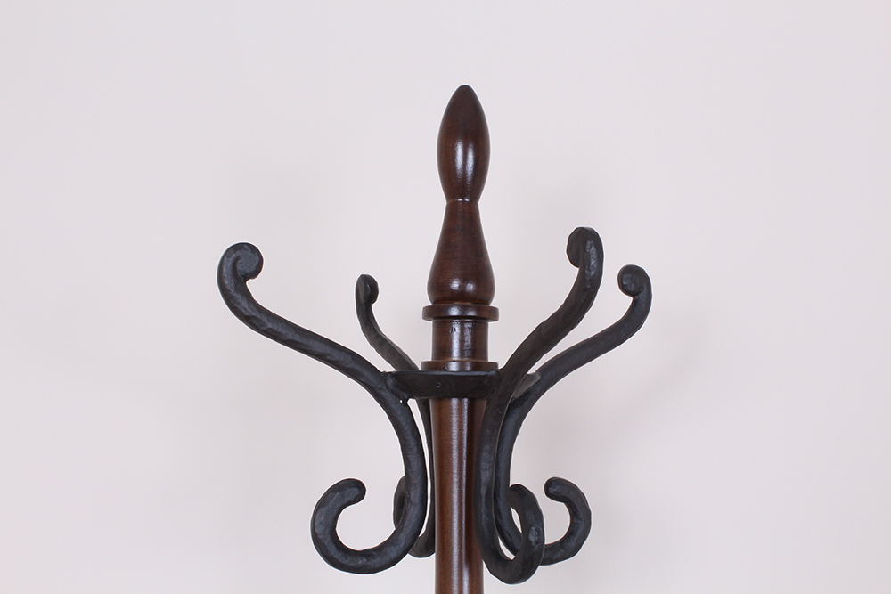 Pottery Barn Wood and Wrought Iron Coat Rack EBTH