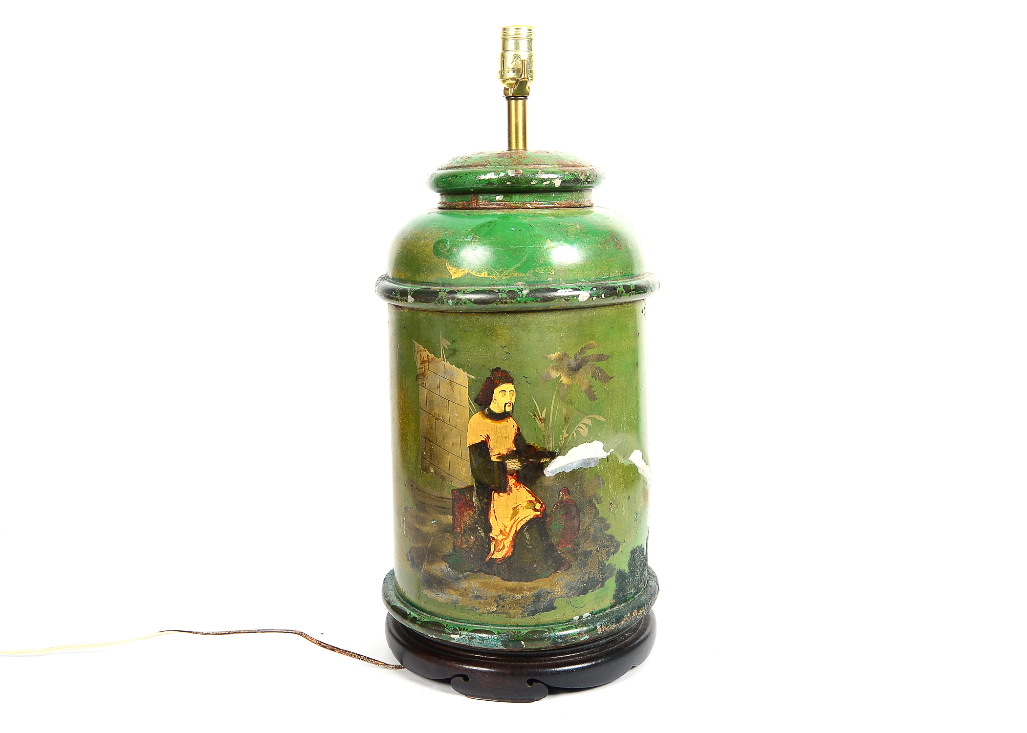 Hand Painted Tea Canister Lamp EBTH