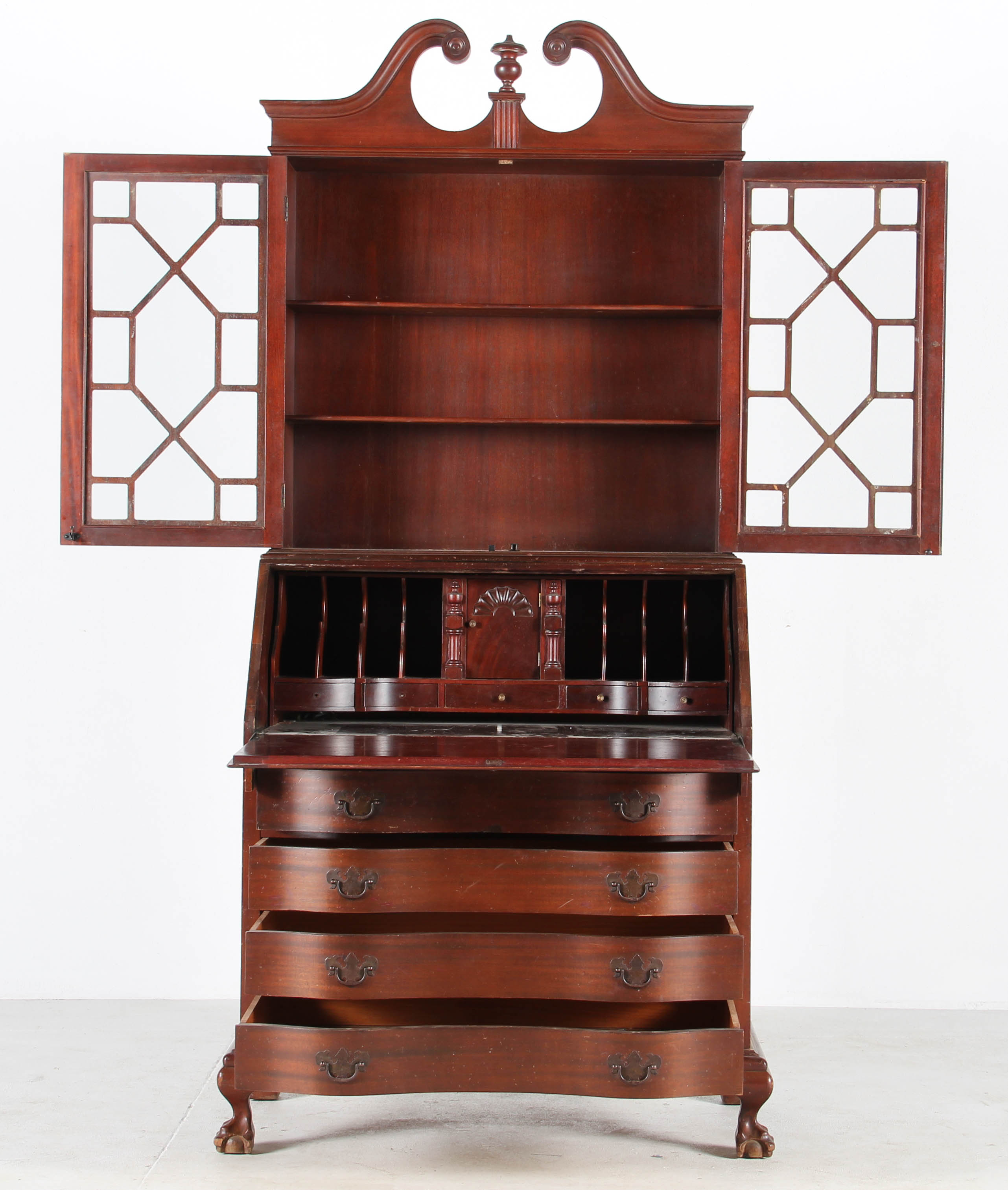 Chippendale Style Mahogany Secretary Desk from Maddox Furniture EBTH