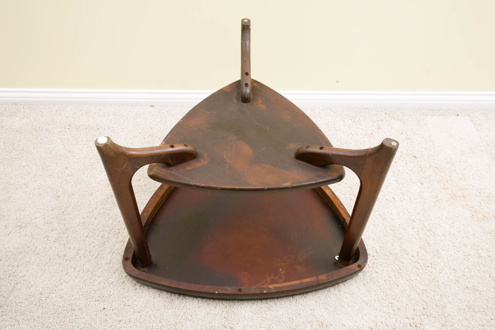 Mid Century Modern Walnut Mersman Guitar Pick Side Table EBTH