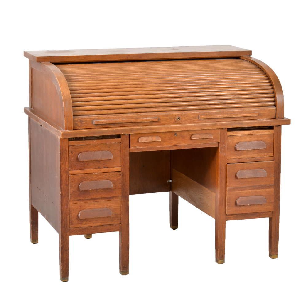 Oak Rolltop Desk Ebth