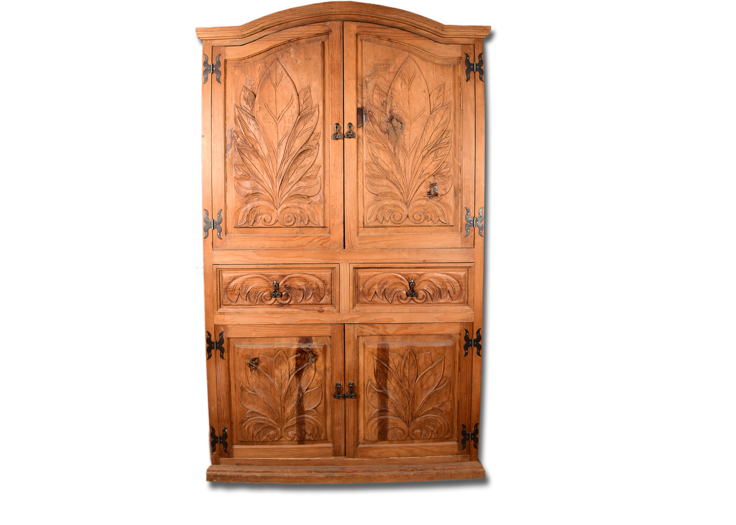 Rustic Carved Wooden Armoire EBTH