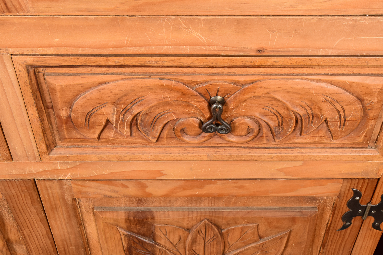 Rustic Carved Wooden Armoire EBTH