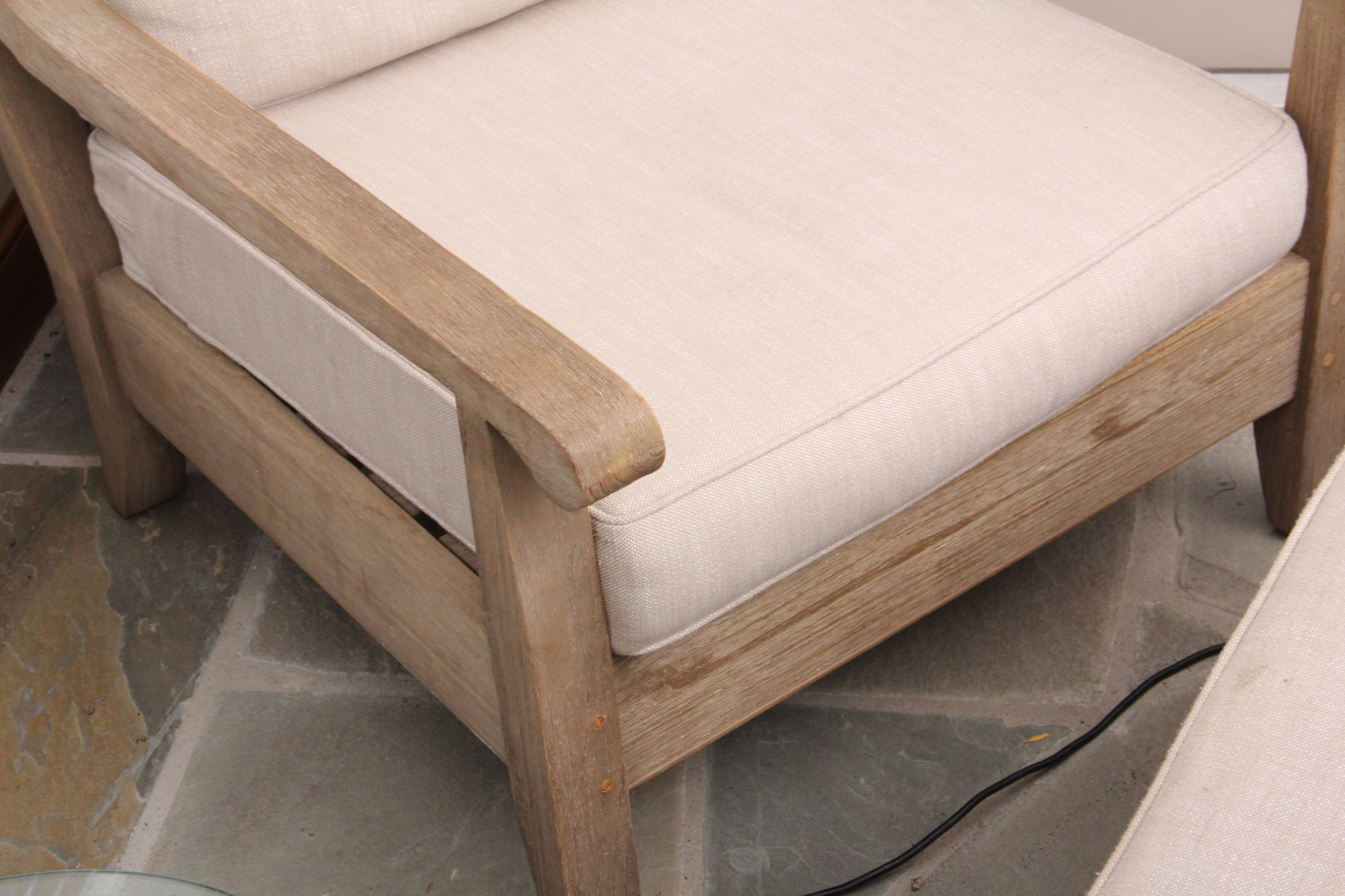 Restoration Hardware Teak Outdoor Lounge Chair with Ottoman EBTH