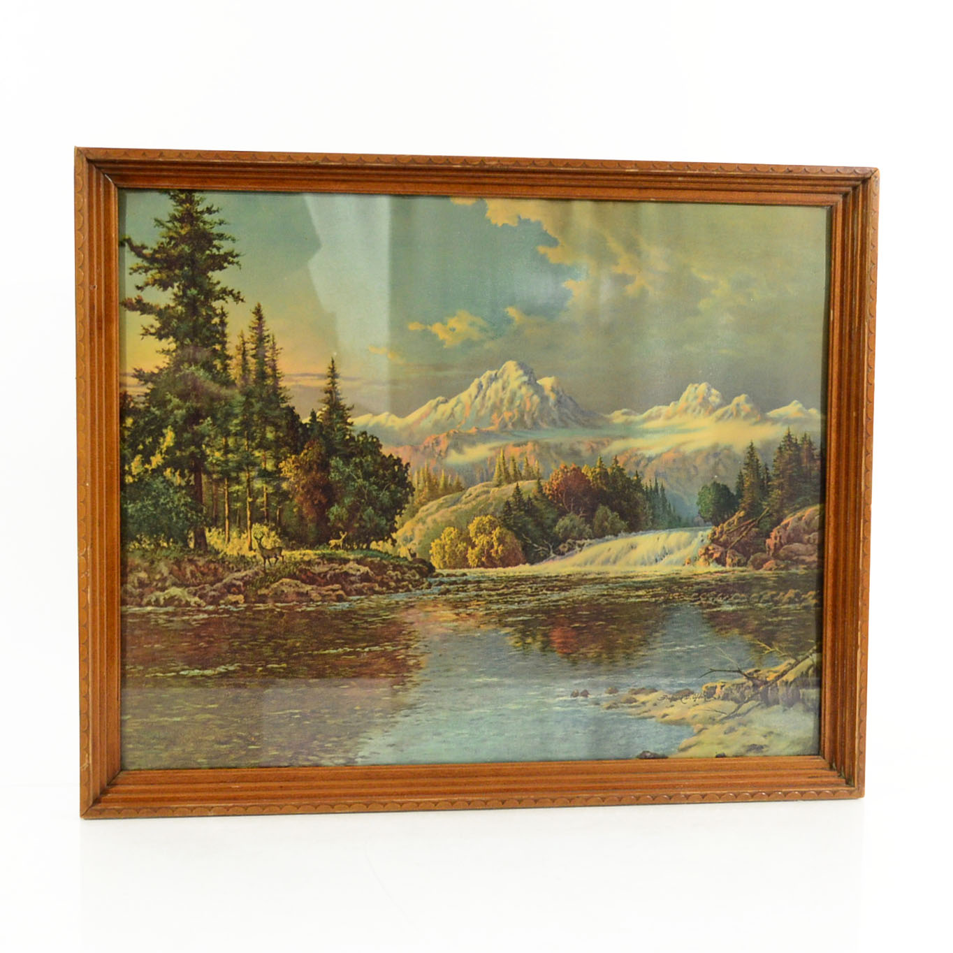 Framed Offset Lithograph "Deer at Yosemite" By Frederick D. Ogden EBTH