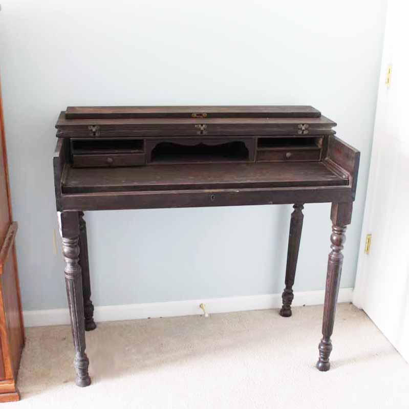 Oak Fold Top Desk EBTH