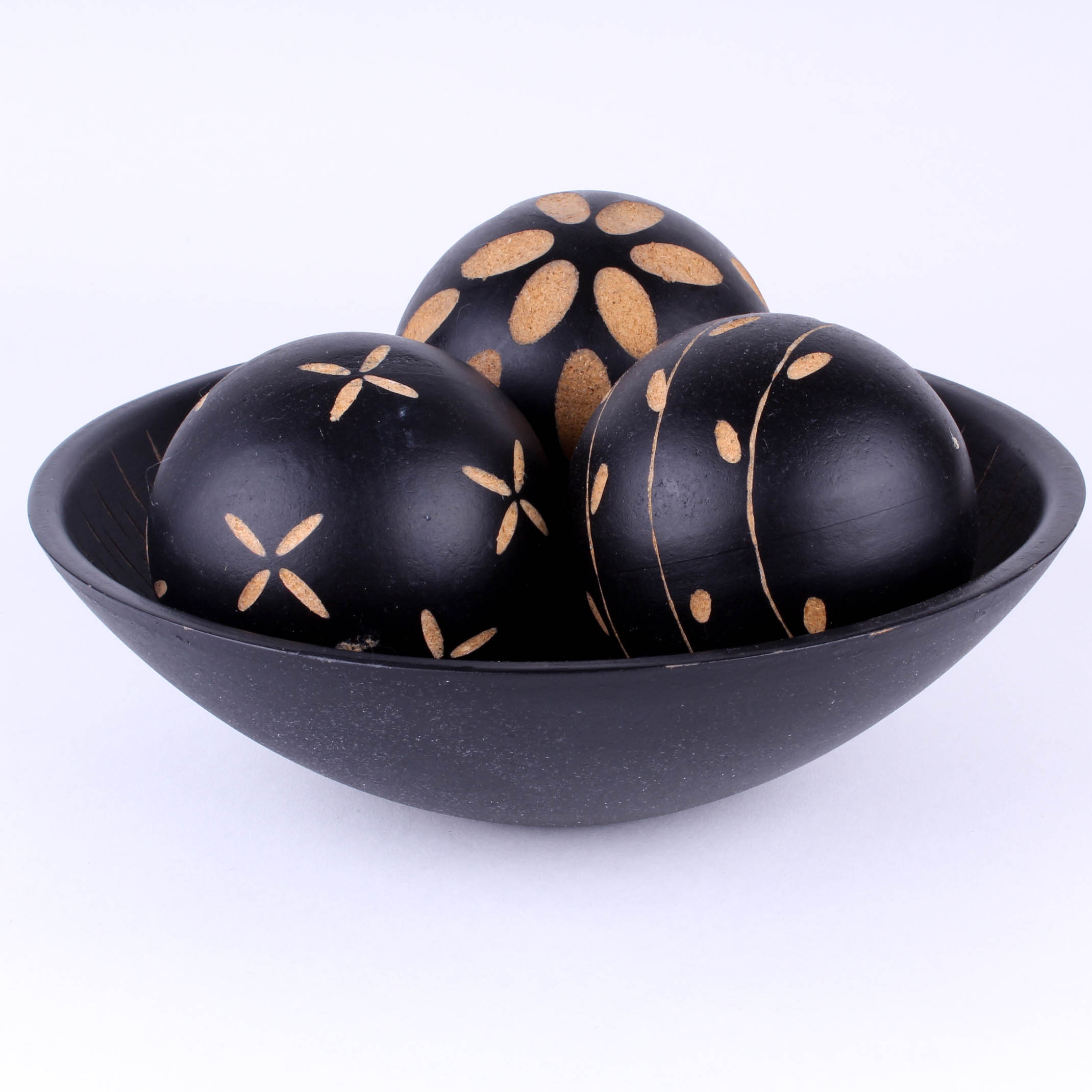 Wooden Decorative Balls In Bowl Ebth
