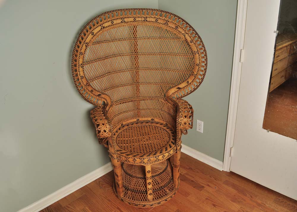 Rattan and Split Cane Peacock Chair EBTH