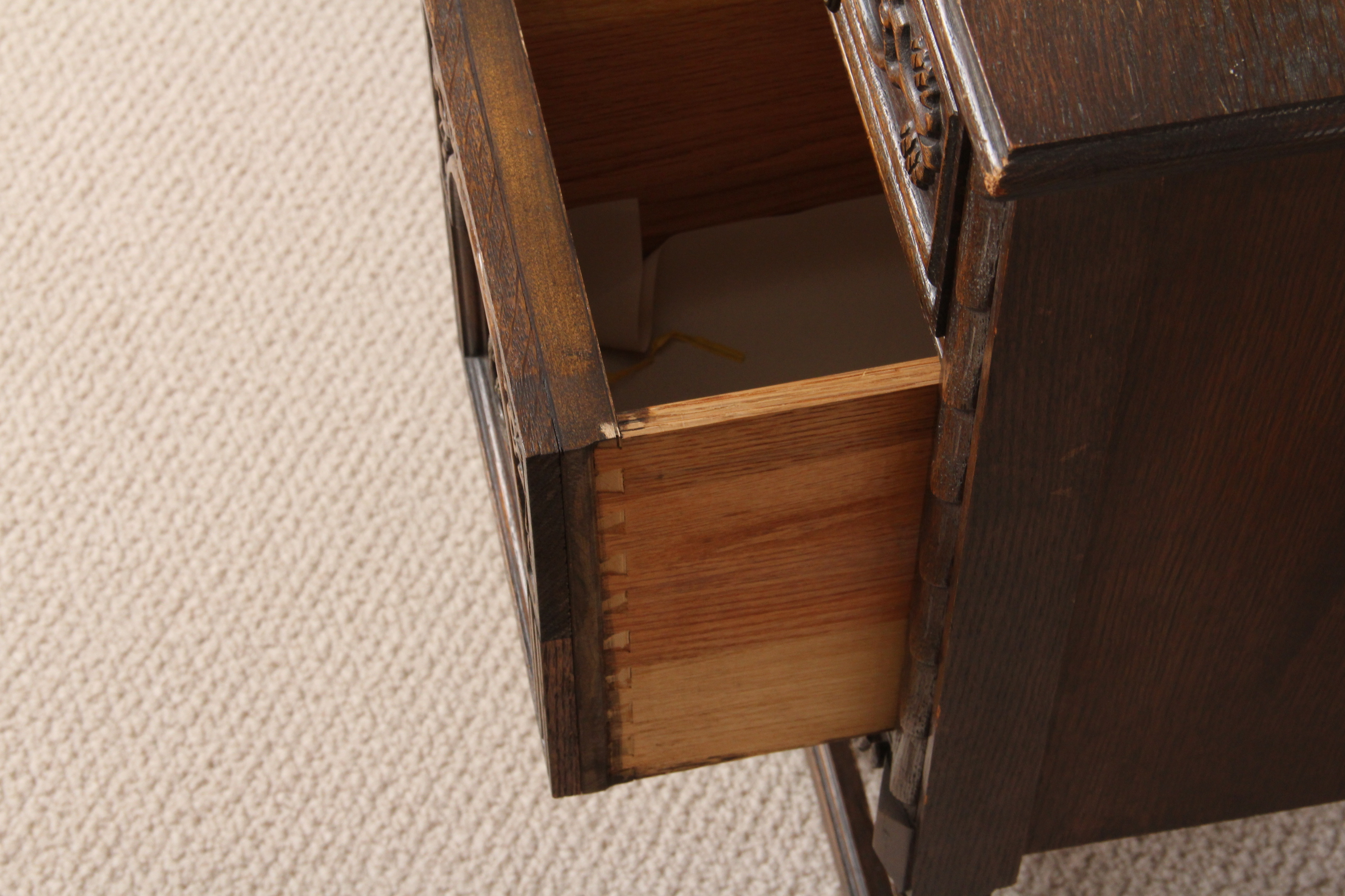 Jacobean Oak Vanity and Bedside Table EBTH