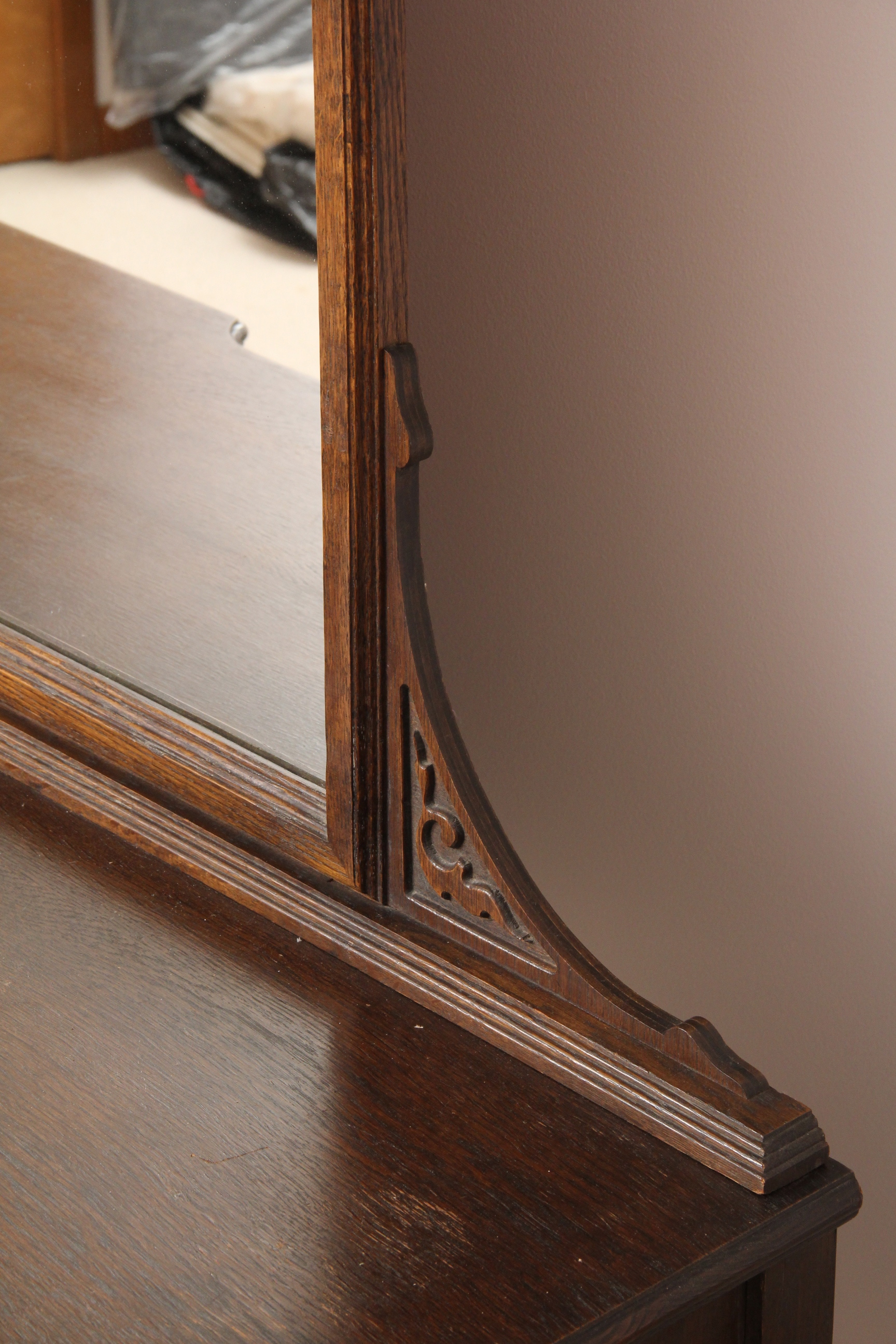 Jacobean Oak Vanity and Bedside Table EBTH