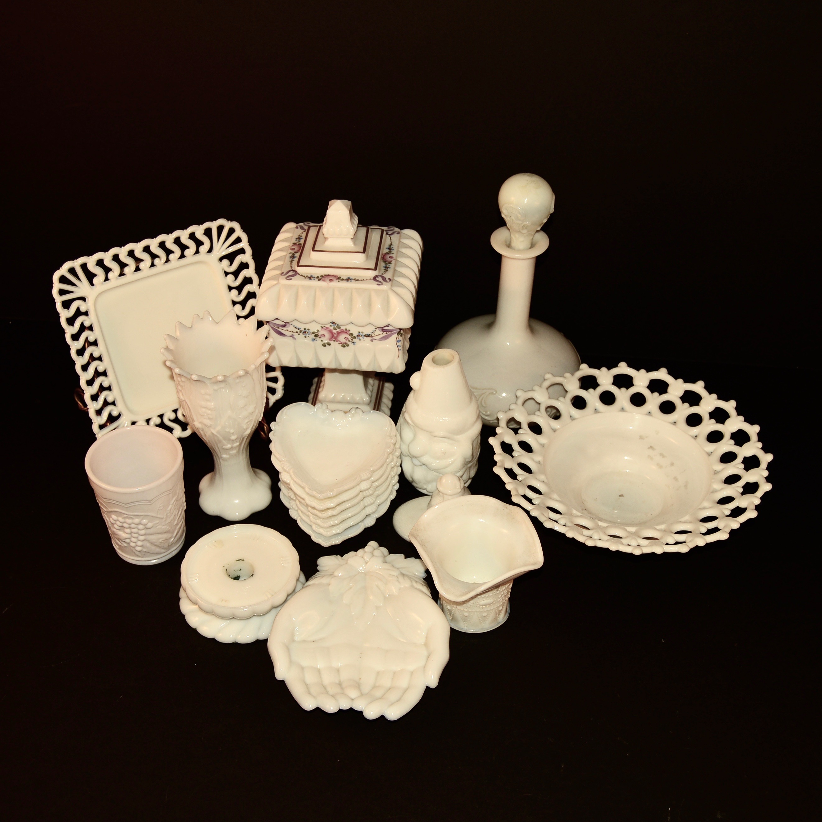 Large Collection of Vintage and Antique Milk Glass EBTH
