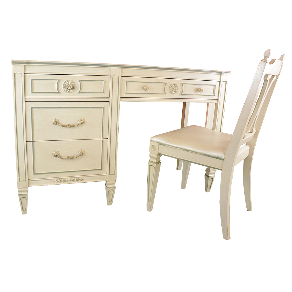 1960s Painted Desk And Chair By Thomasville Ebth