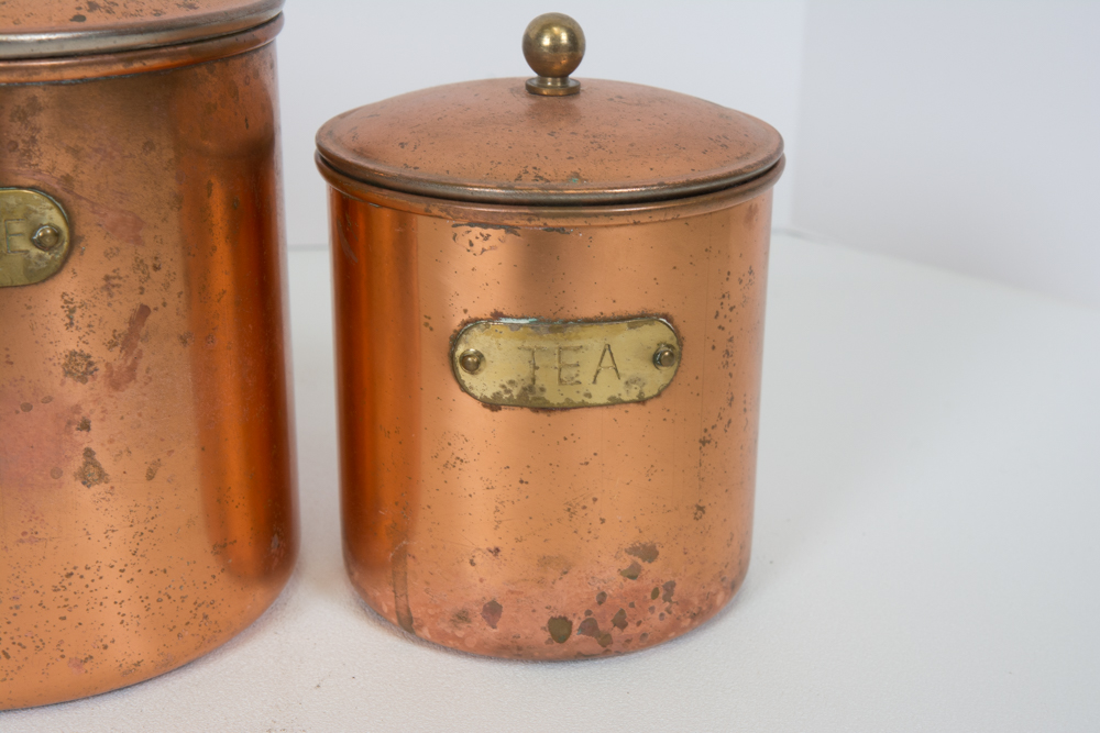 Vintage Copper Kitchen Canisters EBTH