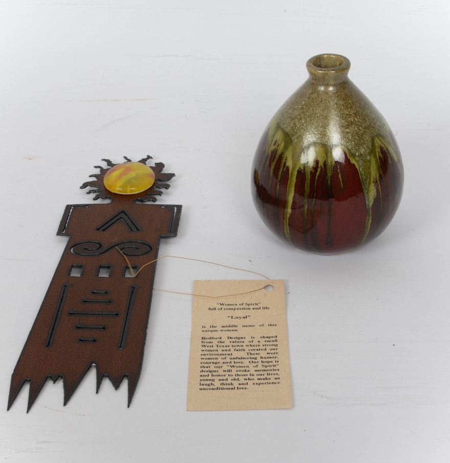 Metal Wall Vase southwestern metal wall sculptureredford designs & brown drip Metal Wall Vase southwestern metal wall sculptureredford designs & brown drip