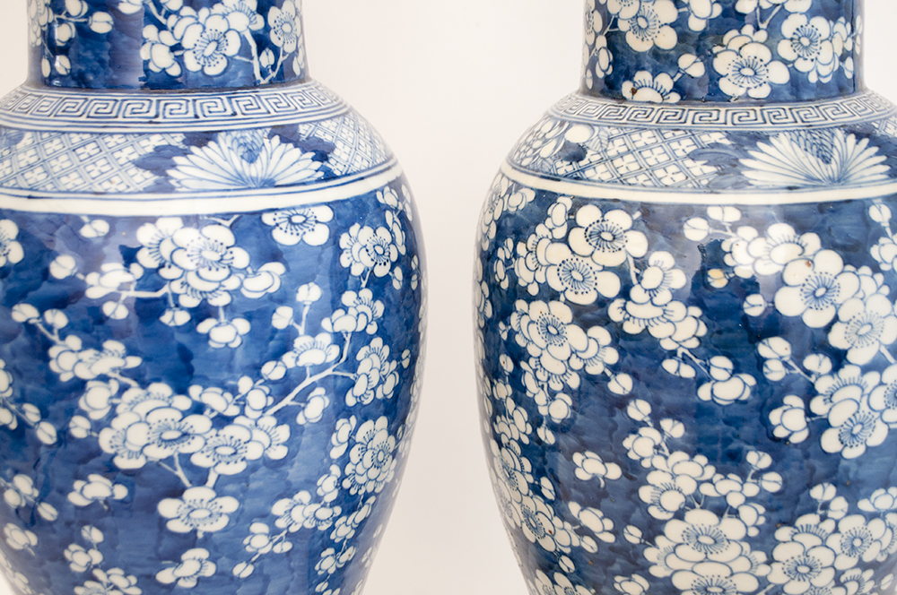 Pair of Blue and White Floor Vases EBTH