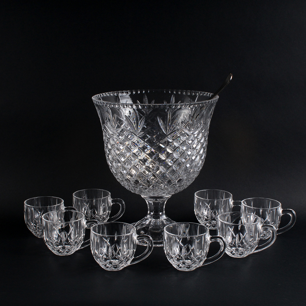 Brilliant Crystal Punch Bowl Set EBTH