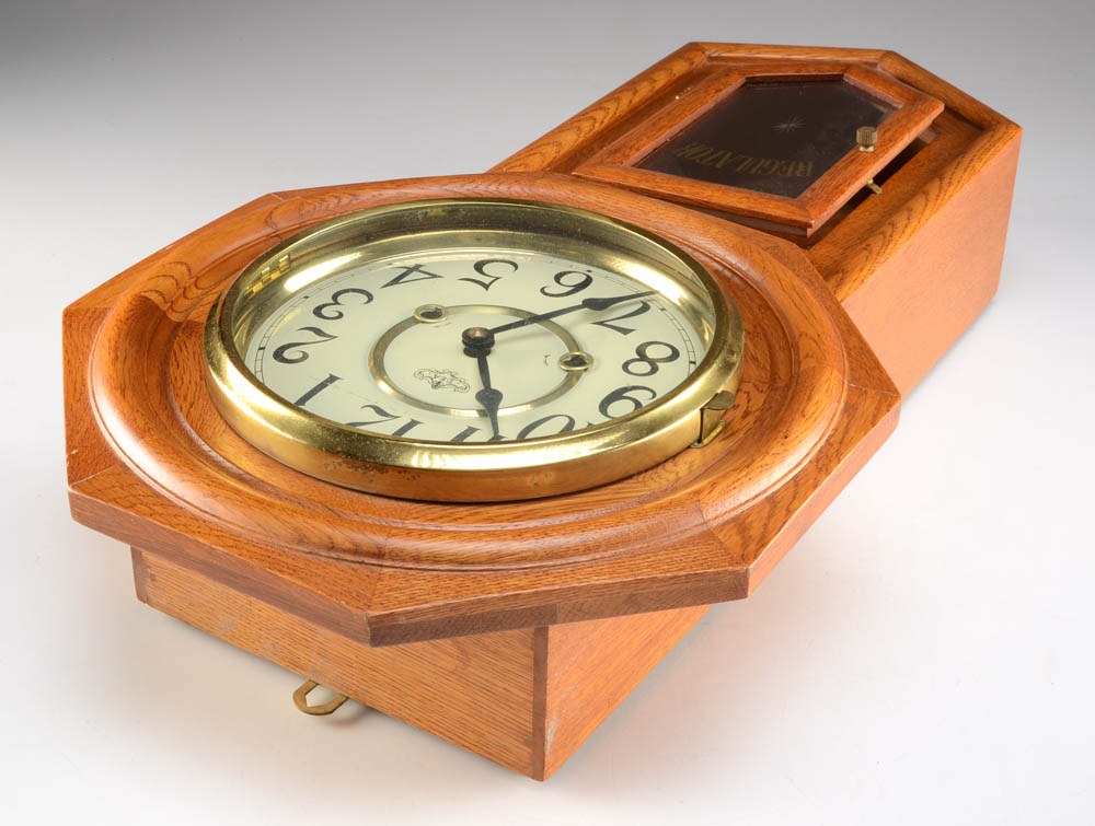 D&A Regulator Oak Schoolhouse Wall Clock EBTH