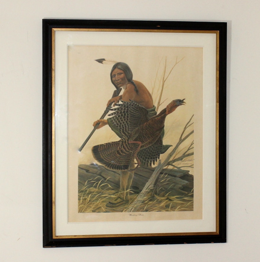 John Ruthven Offset Lithograph Print "Wandering Brave" EBTH
