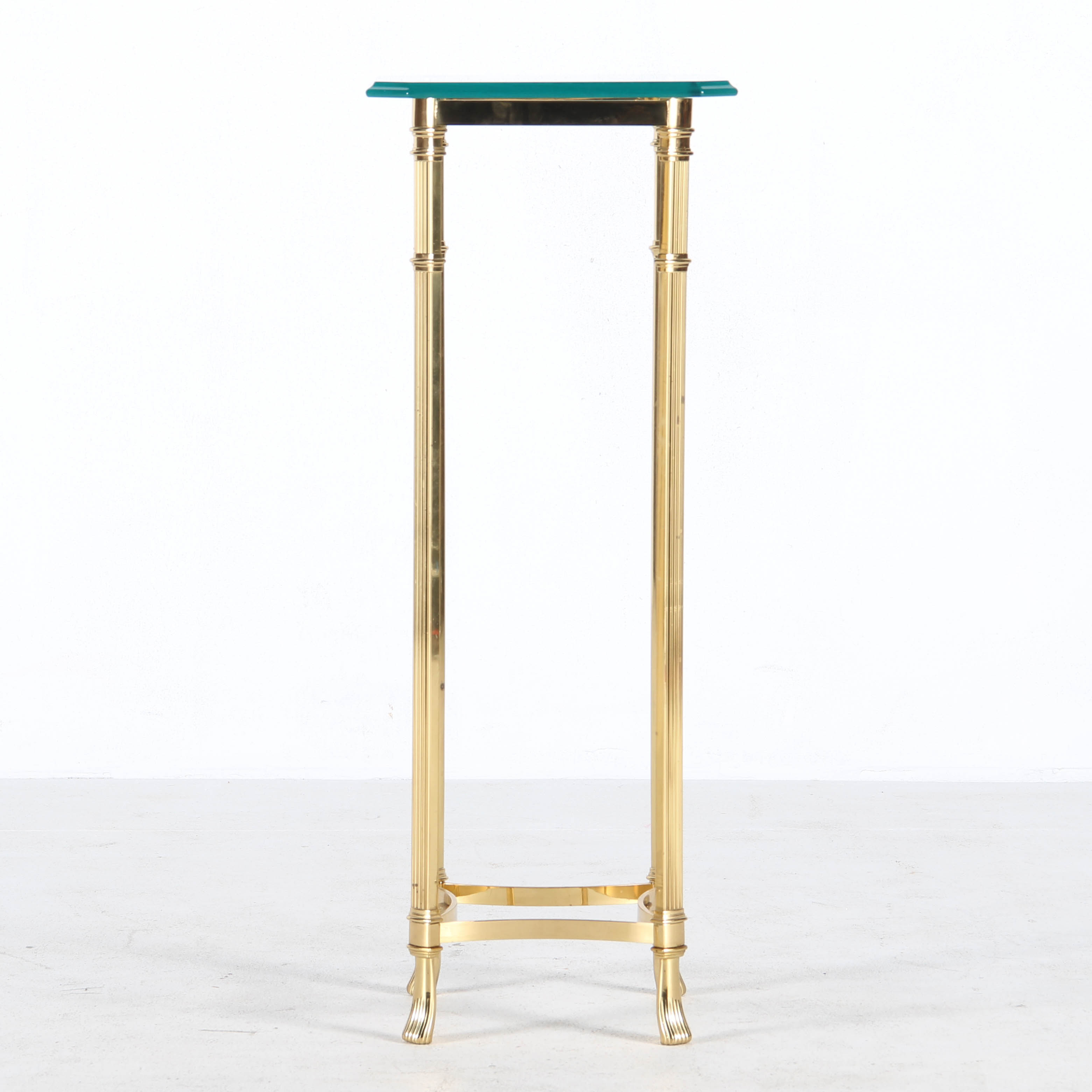 Brass Plant Stand with Glass Top EBTH