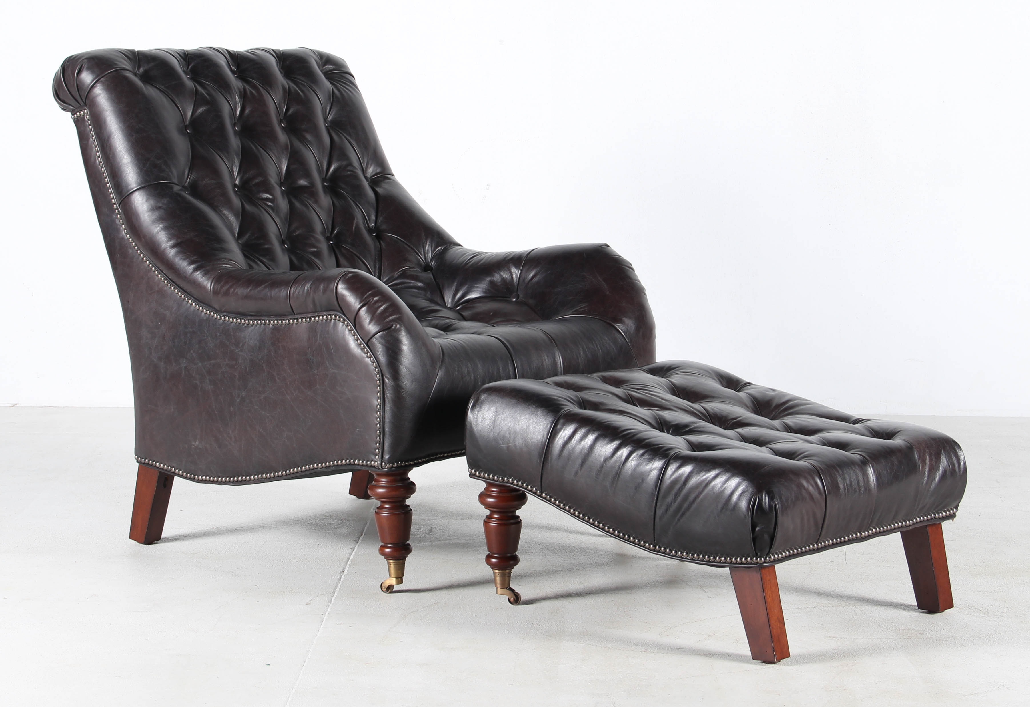 Henredon Tufted Leather Chair EBTH