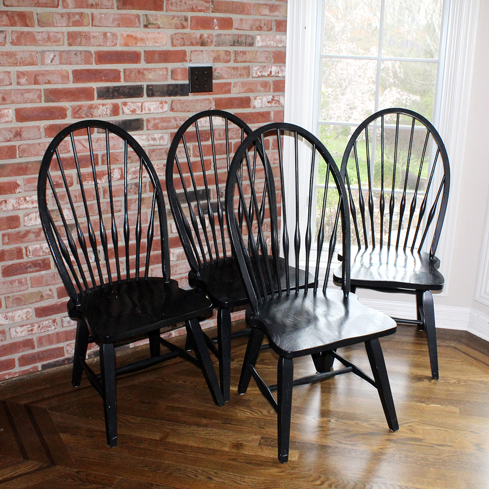 broyhill attic heirlooms black dining windsor side chair