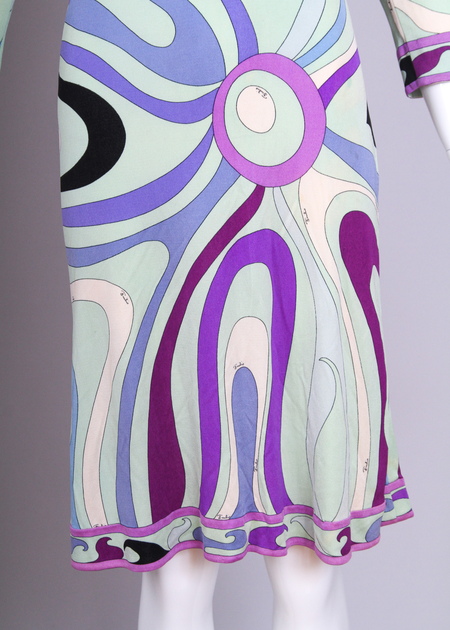 Robe Vintage EMILIO PUCCI #34 En Soie Multicolore - Taille S - Très Bon état