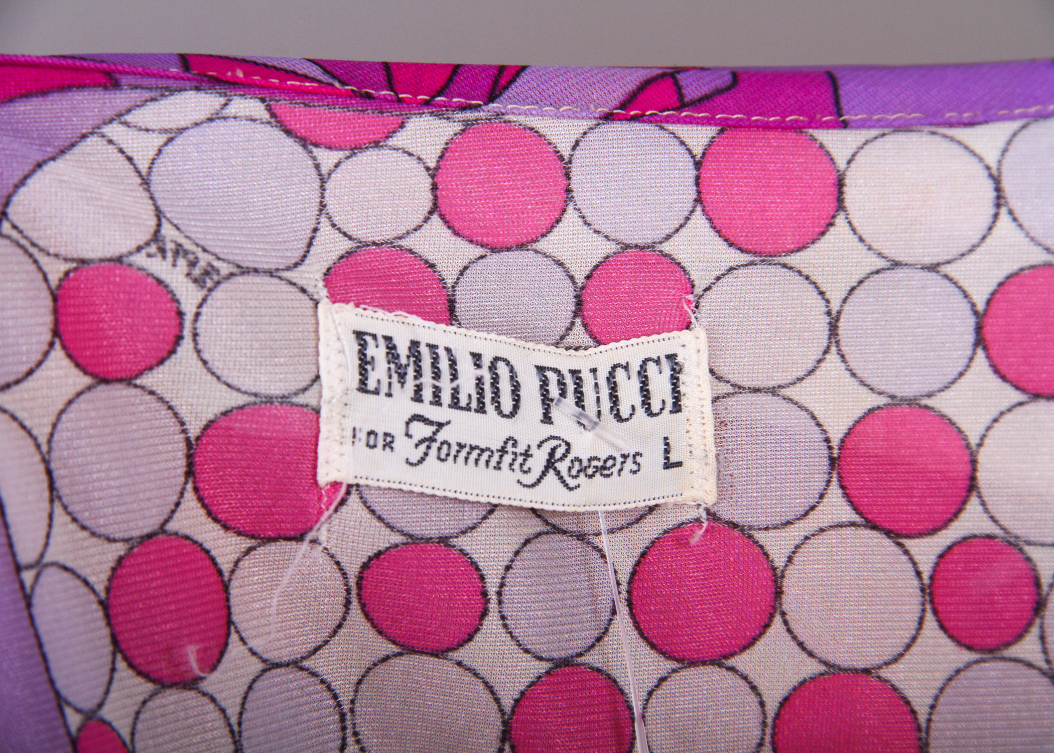 Robe Vintage EMILIO PUCCI Pour FORMFIT - Motif Zigzag Chevron Multicolore - Taille S