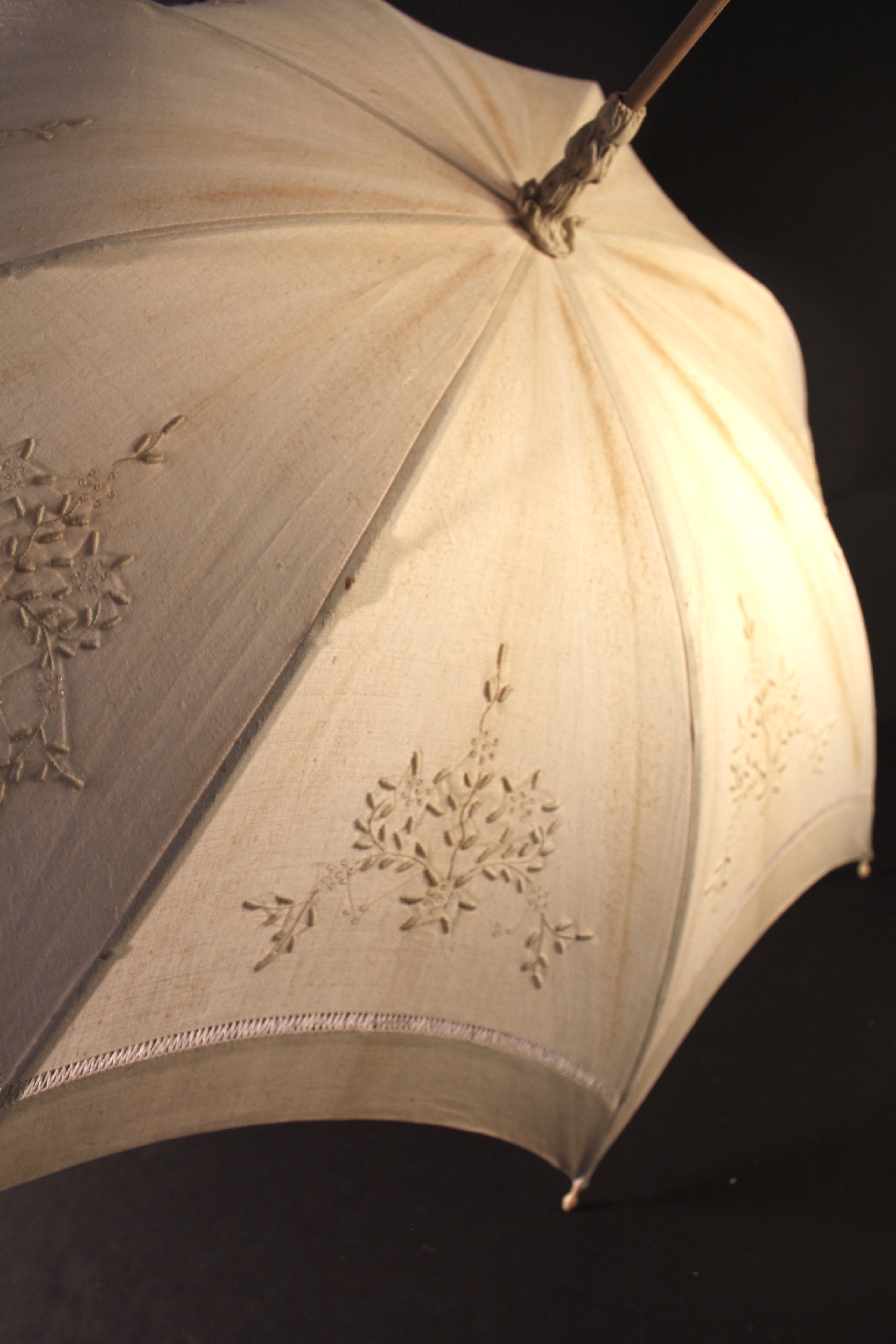 Circa 1915 Embroidered Linen Parasol EBTH