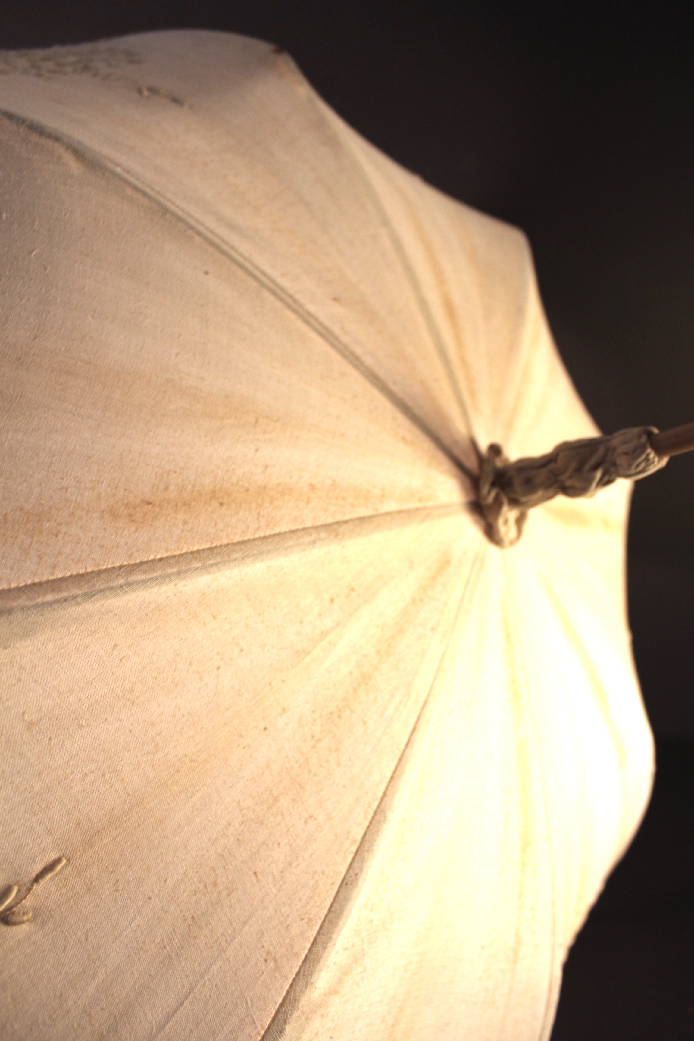 Circa 1915 Embroidered Linen Parasol EBTH