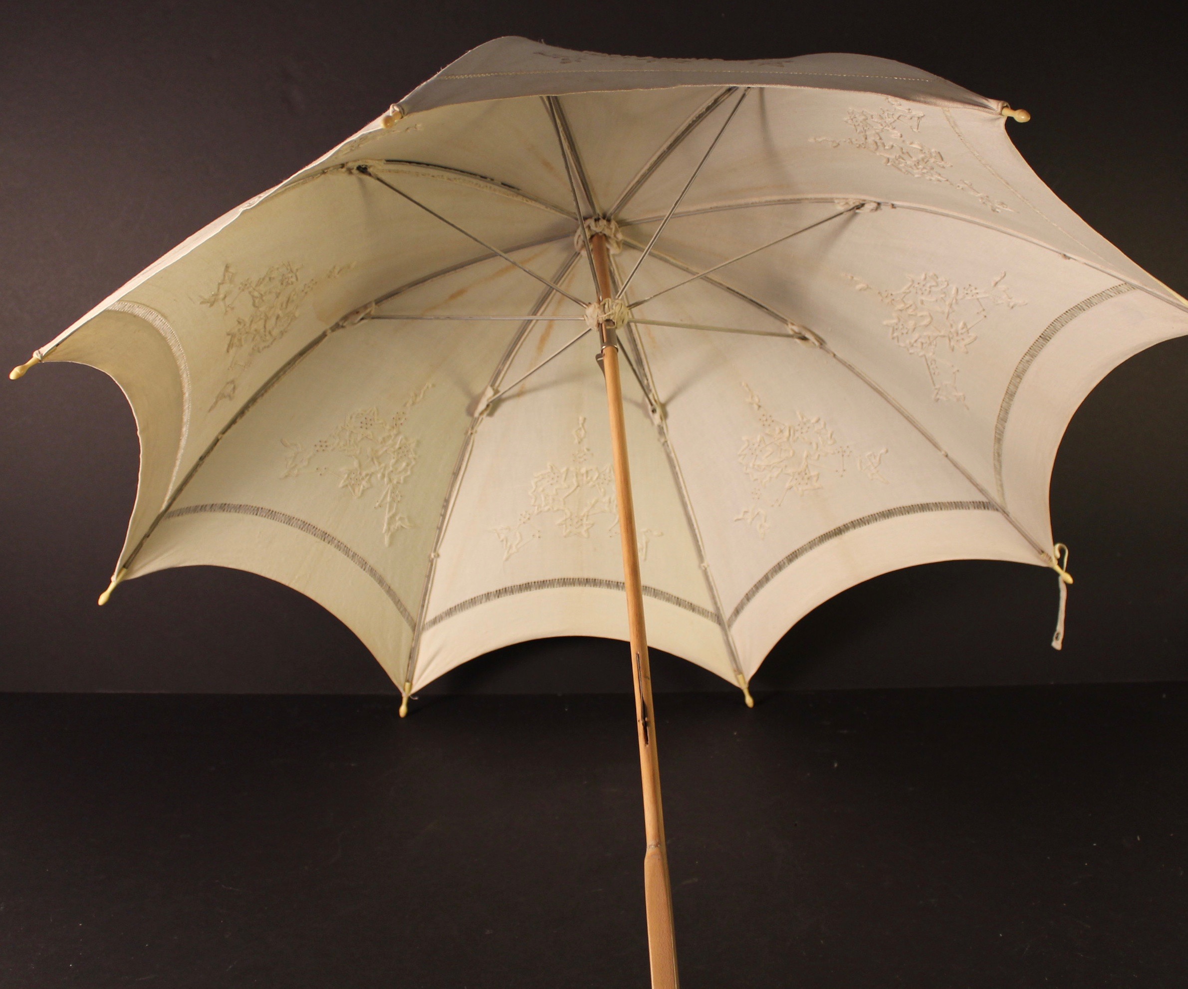 Circa 1915 Embroidered Linen Parasol EBTH