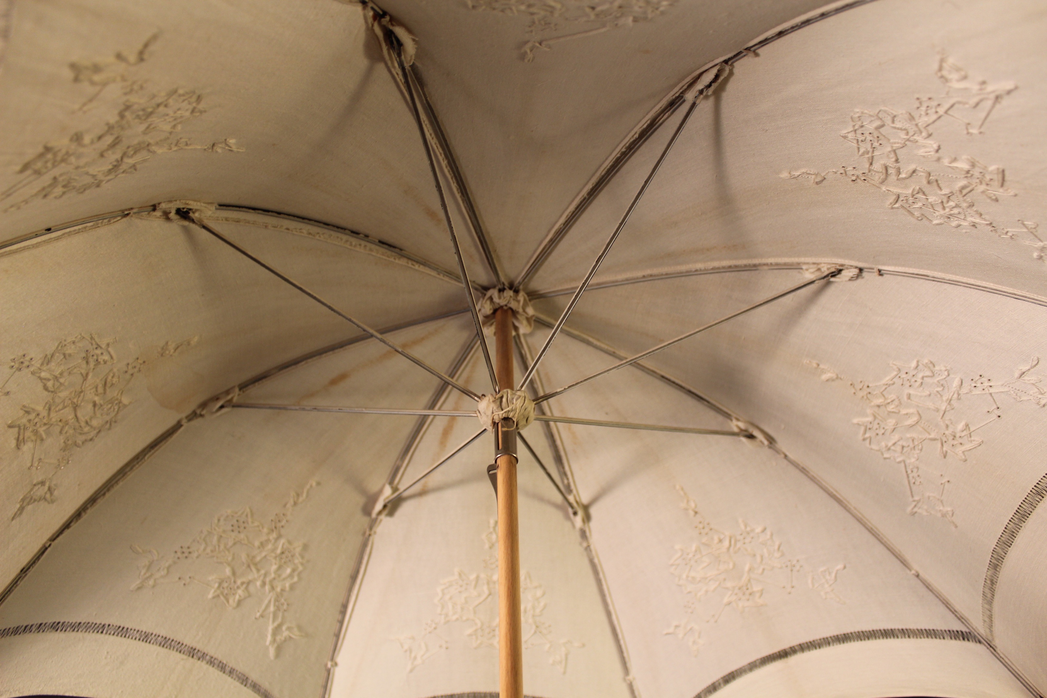 Circa 1915 Embroidered Linen Parasol EBTH