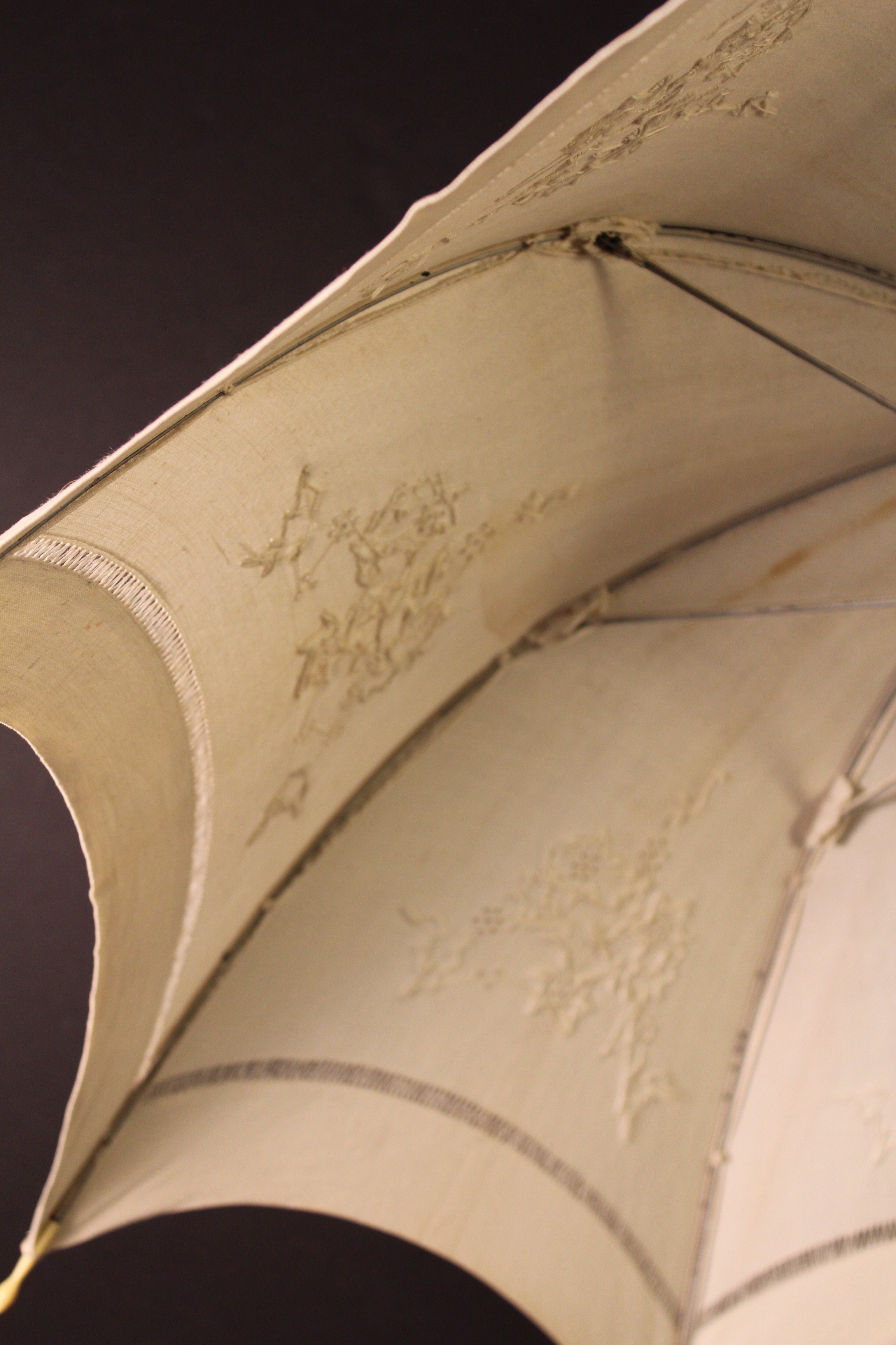 Circa 1915 Embroidered Linen Parasol EBTH