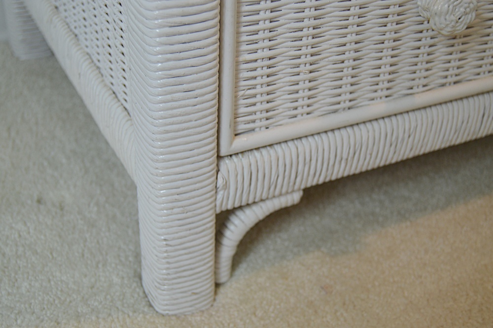 White Wicker Dresser with Mirror EBTH