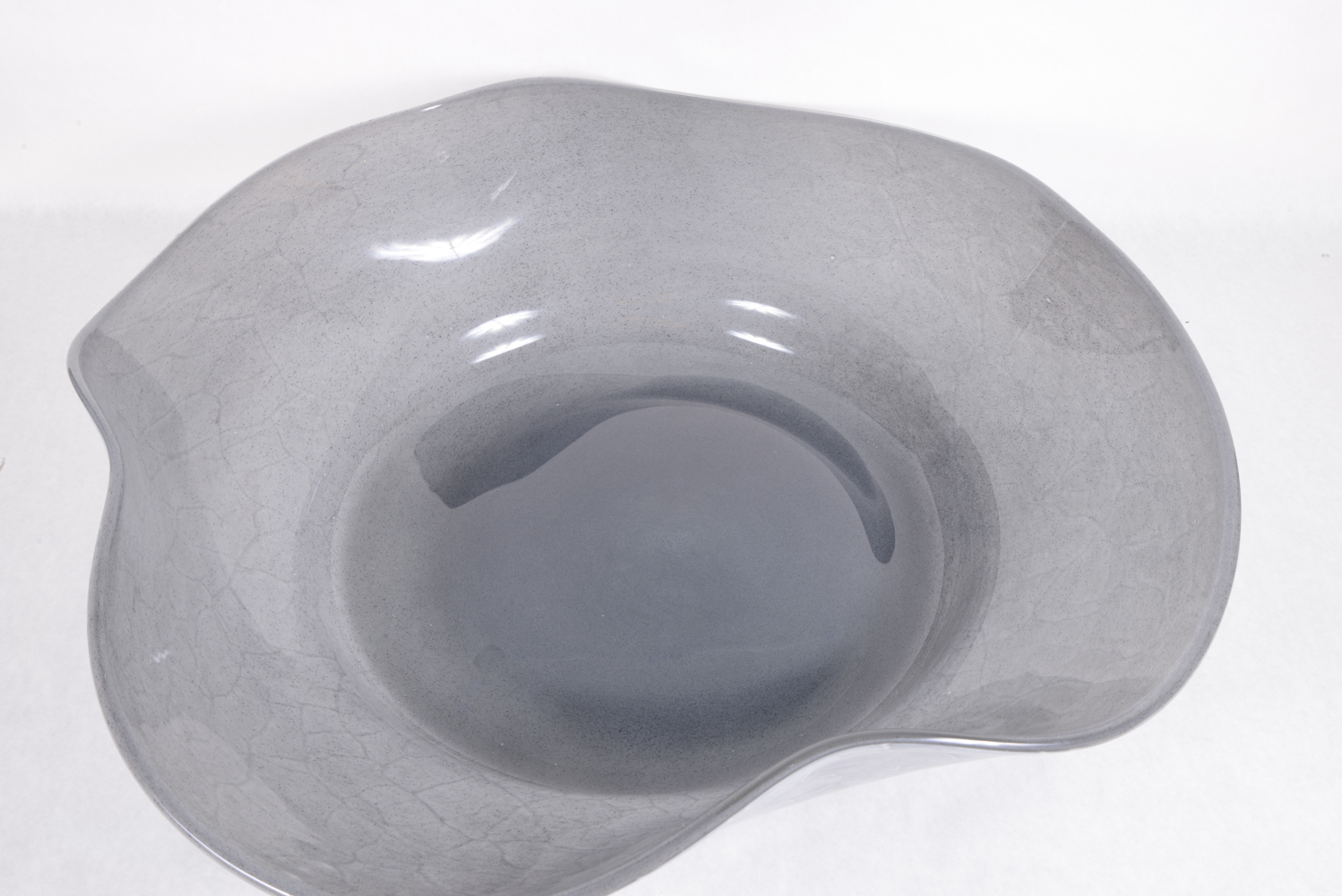 Substantial Gray Art Glass Bowl EBTH
