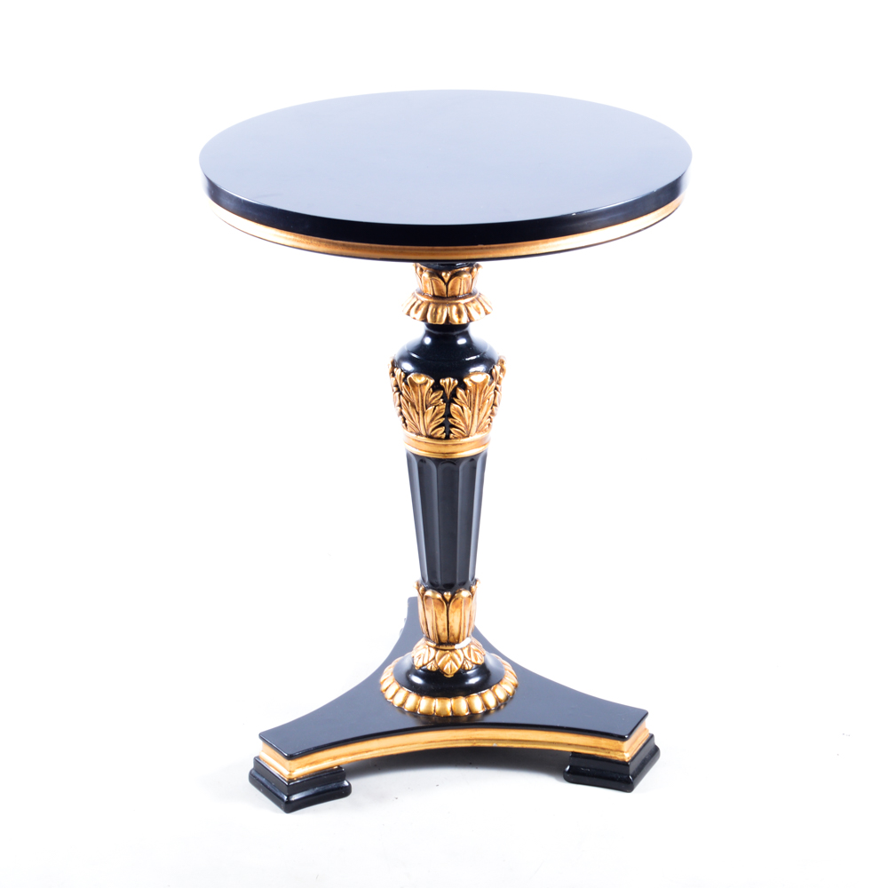 Black And Gold Empire Style Accent Table EBTH   Untitled 0130 