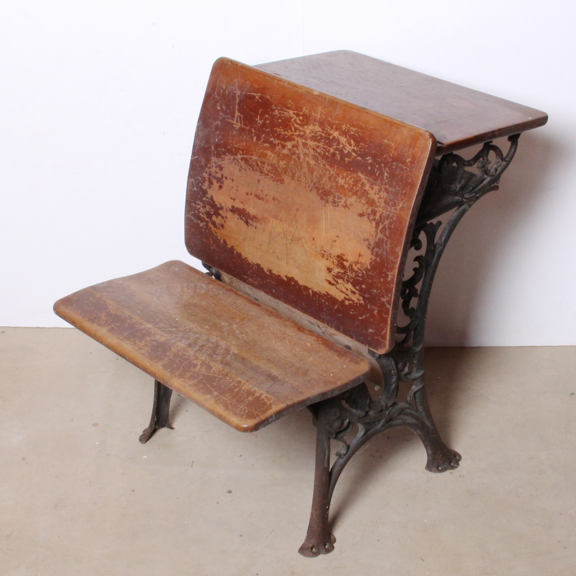 Antique Haney Maple and Cast Iron School Desk EBTH