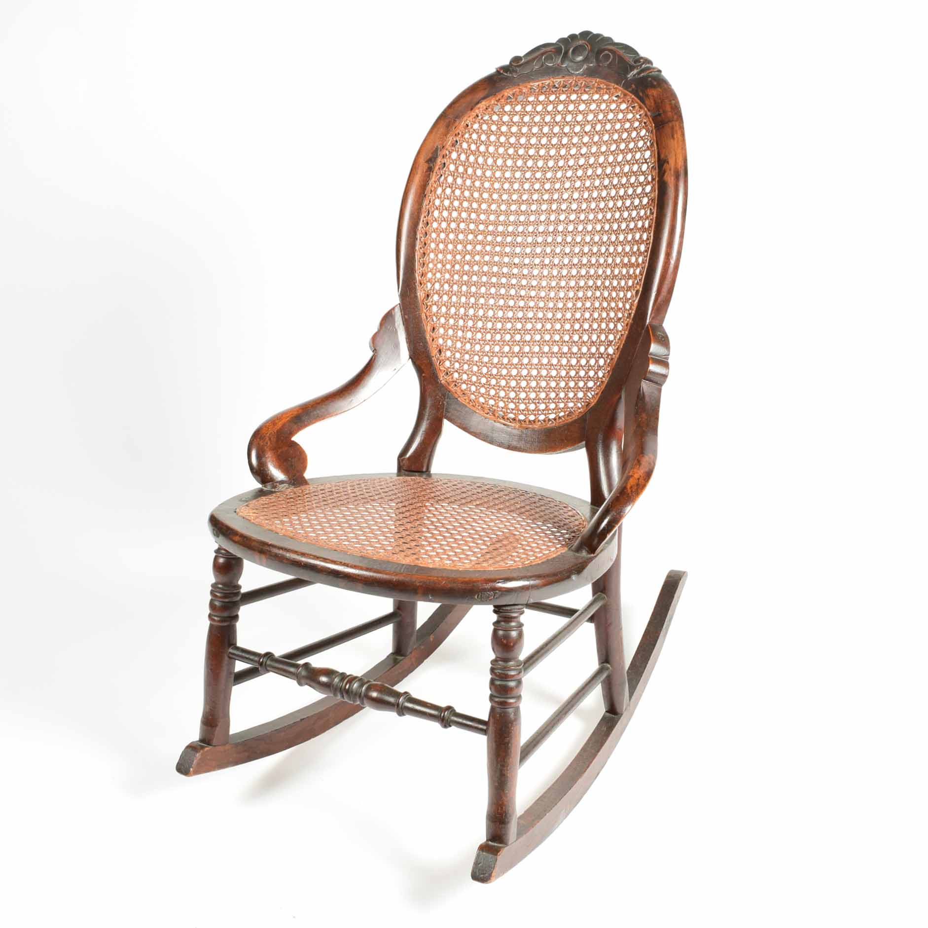 Victorian Walnut and Cane Rocking Chair EBTH
