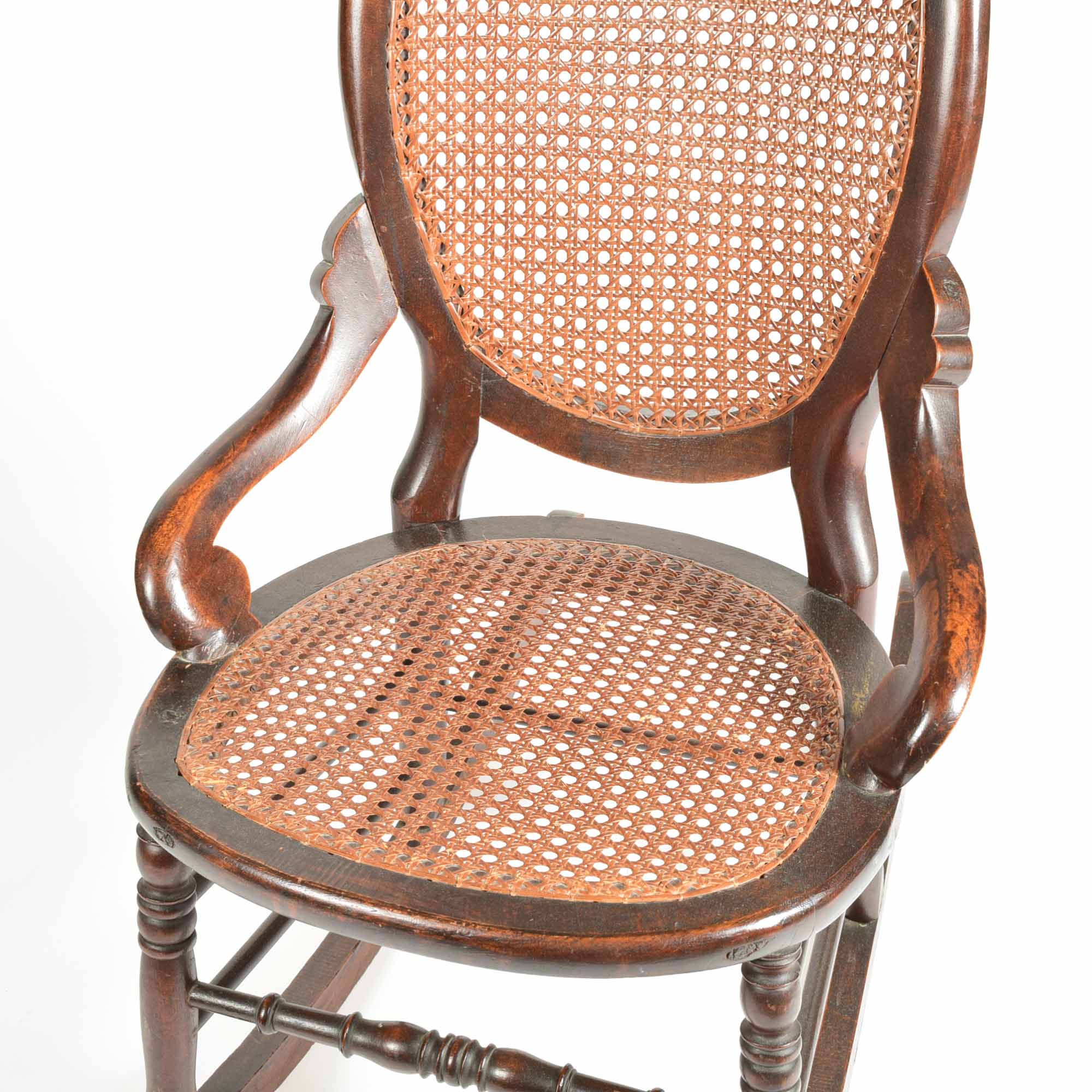 Victorian Walnut and Cane Rocking Chair EBTH