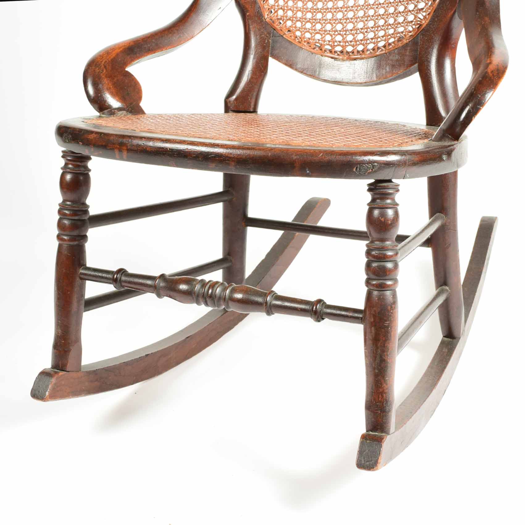 Victorian Walnut and Cane Rocking Chair EBTH