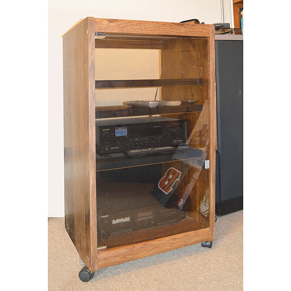Components Cabinet With Sony Stereo Deck