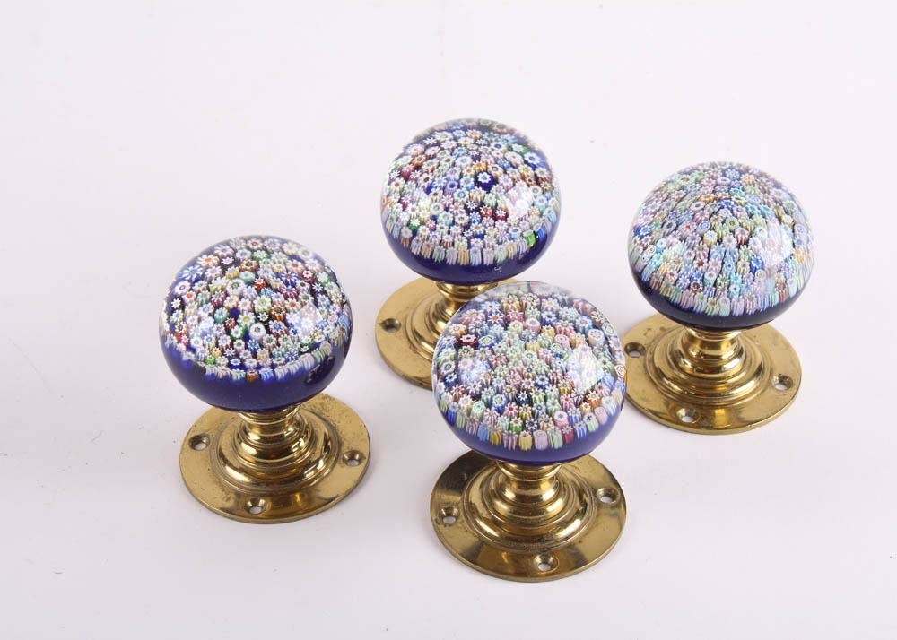 Four Decorative Murano Glass Door Knobs EBTH